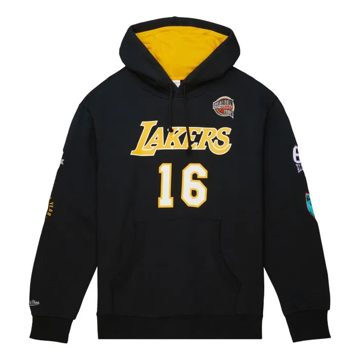 Mitchell and Ness HOF Fleece Hoodie Los Angeles Lakers Pau Gasol Men Hoodies and Sweatshirts Mitchell and Ness HOF Fleece Hoodie Los Angeles Lakers Pau Gasol Men Hoodies and Sweatshirts