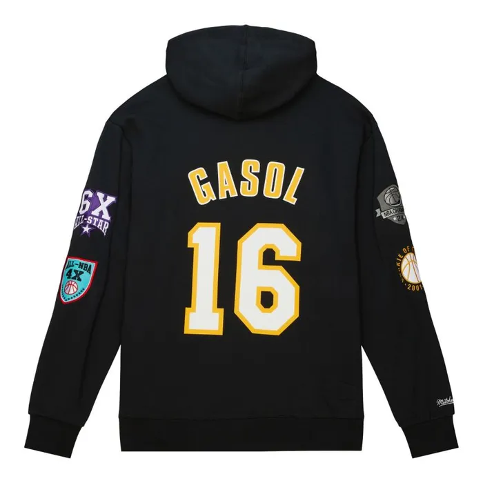 Mitchell and Ness HOF Fleece Hoodie Los Angeles Lakers Pau Gasol Men Hoodies and Sweatshirts Mitchell and Ness HOF Fleece Hoodie Los Angeles Lakers Pau Gasol Men Hoodies and Sweatshirts