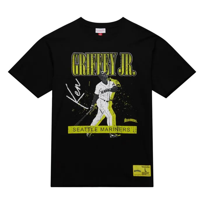Mitchell and Ness HW Neon Pop Player SS Tee Vintage Logo Seattle Mariners Ken Griffey Jr Men TShirts and Tops Mitchell and Ness HW Neon Pop Player SS Tee Vintage Logo Seattle Mariners Ken Griffey Jr Men TShirts and Tops