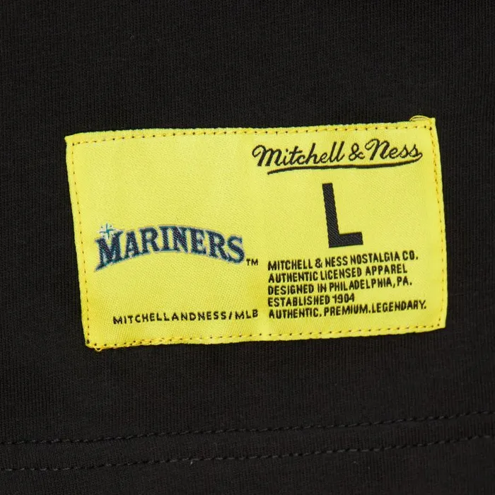 Mitchell and Ness HW Neon Pop Player SS Tee Vintage Logo Seattle Mariners Ken Griffey Jr Men TShirts and Tops