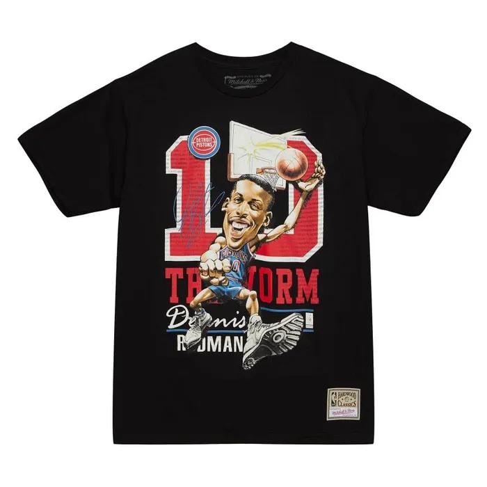 Mitchell and Ness HWC Caricatures Detroit Pistons Dennis Rodman Men TShirts and Tops Mitchell and Ness HWC Caricatures Detroit Pistons Dennis Rodman Men TShirts and Tops