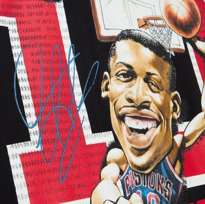 Mitchell and Ness HWC Caricatures Detroit Pistons Dennis Rodman Men TShirts and Tops