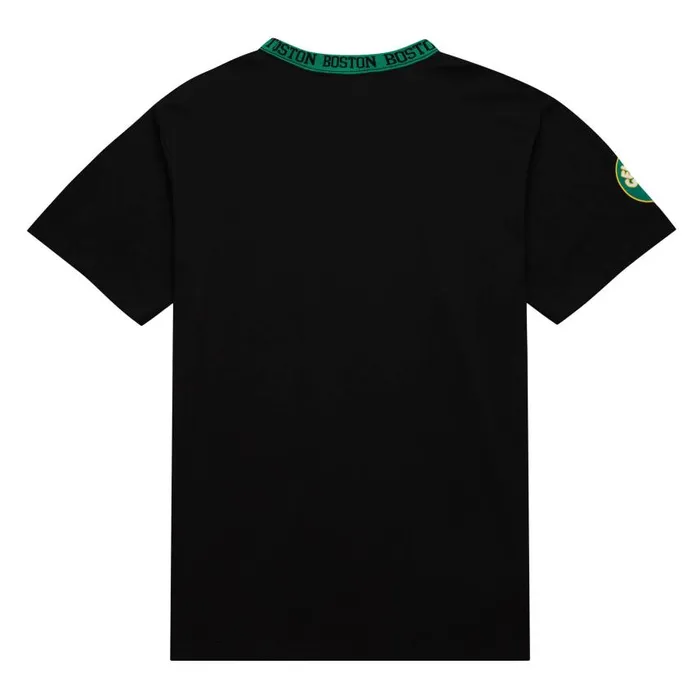 Mitchell and Ness Jacquard Ringer SS Tee Vintage Logo Boston Celtics Men TShirts and Tops