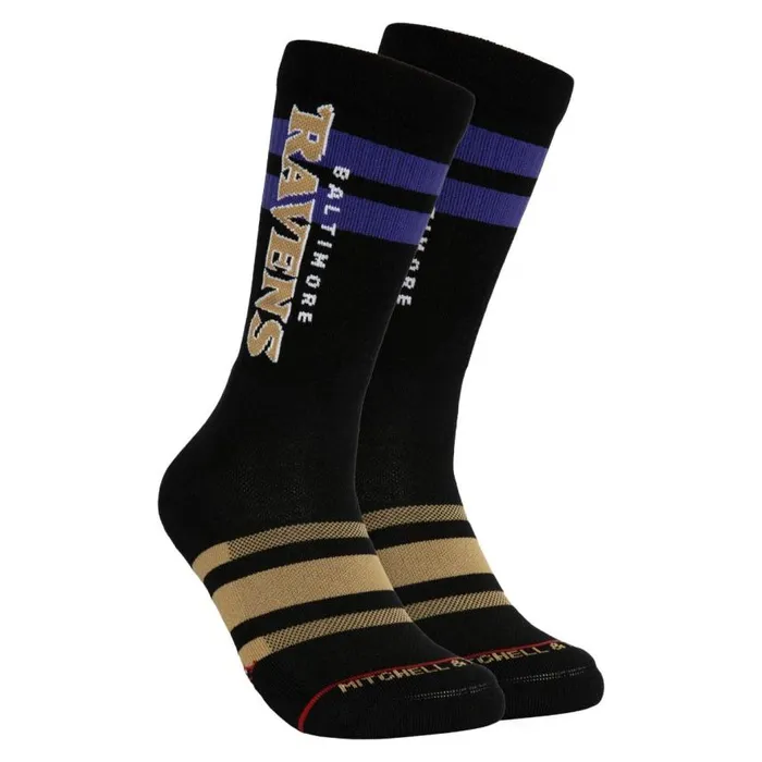 Mitchell and Ness Lateral Crew Socks Baltimore Ravens Men Socks