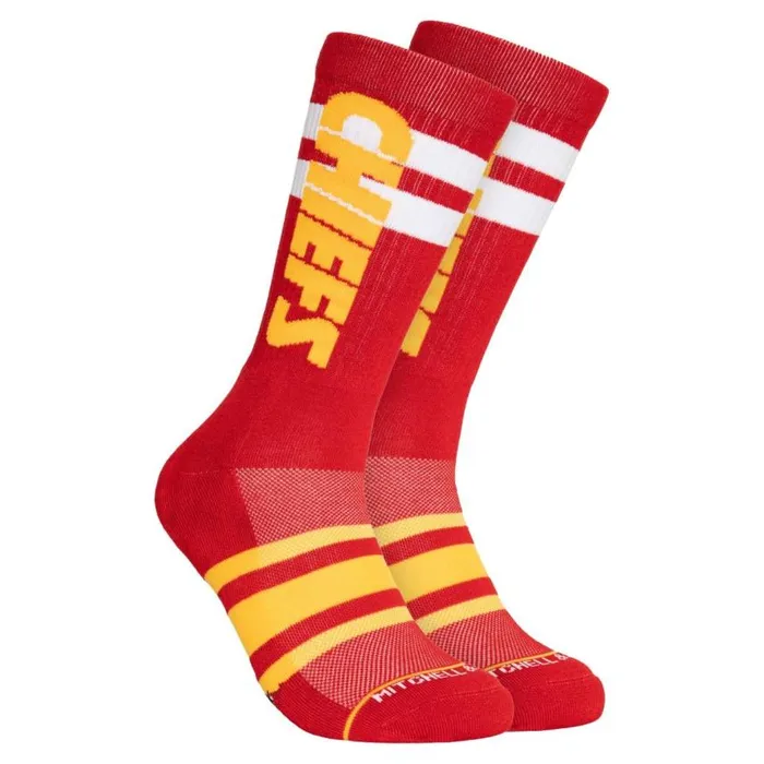 Mitchell and Ness Lateral Crew Socks Kansas City Chiefs Men Socks