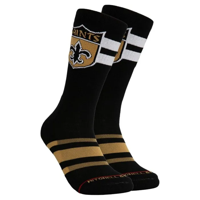 Mitchell and Ness Lateral Crew Socks New Orleans Saints Men Socks