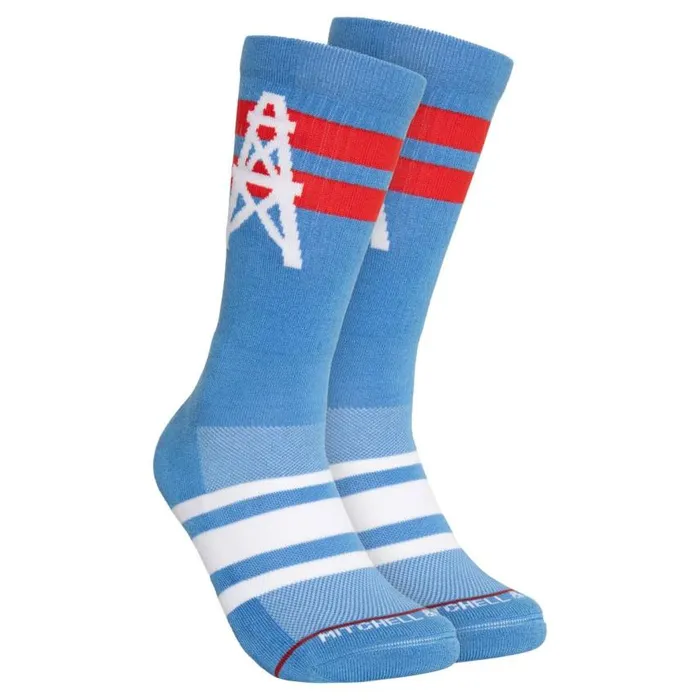 Mitchell and Ness Lateral Crew Socks Oilers Men Socks