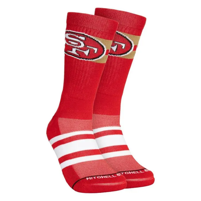 Mitchell and Ness Lateral Crew Socks San Francisco 49ers Men Socks