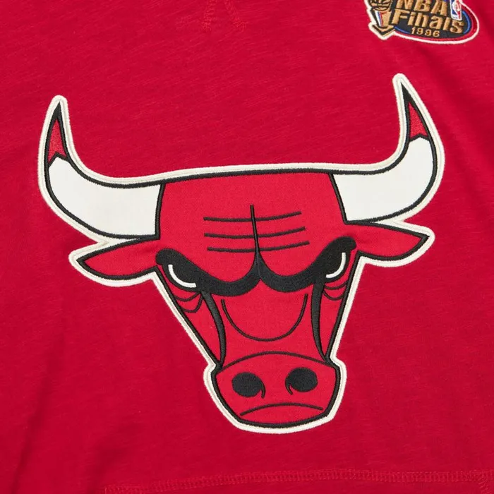 Mitchell and Ness Legendary Slub LS Hoodie Vintage Logo Chicago Bulls Men Hoodies and Sweatshirts