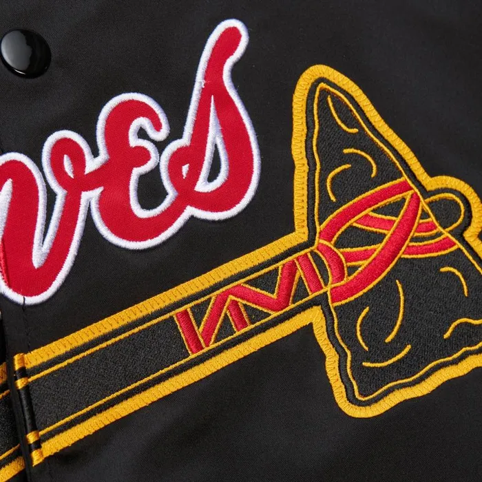 Mitchell and Ness Legends Sublimated Lightweight Satin Jacket Milwaukee Braves Hank Aaron Men Jackets and Outerwear