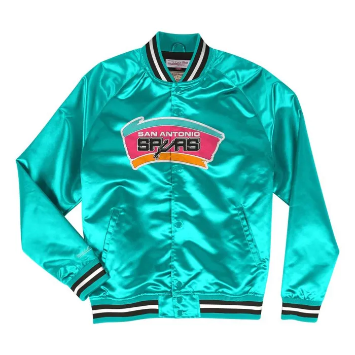 Mitchell and Ness Lightweight Satin Jacket San Antonio Spurs Men Jackets and Outerwear Mitchell and Ness Lightweight Satin Jacket San Antonio Spurs Men Jackets and Outerwear