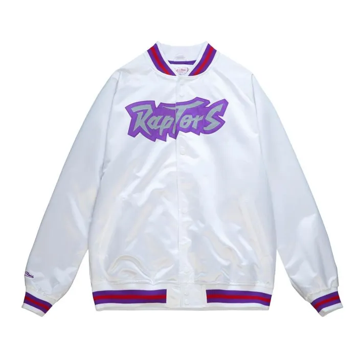 Mitchell and Ness Lightweight Satin Jacket Toronto Raptors Men Jackets and Outerwear Mitchell and Ness Lightweight Satin Jacket Toronto Raptors Men Jackets and Outerwear