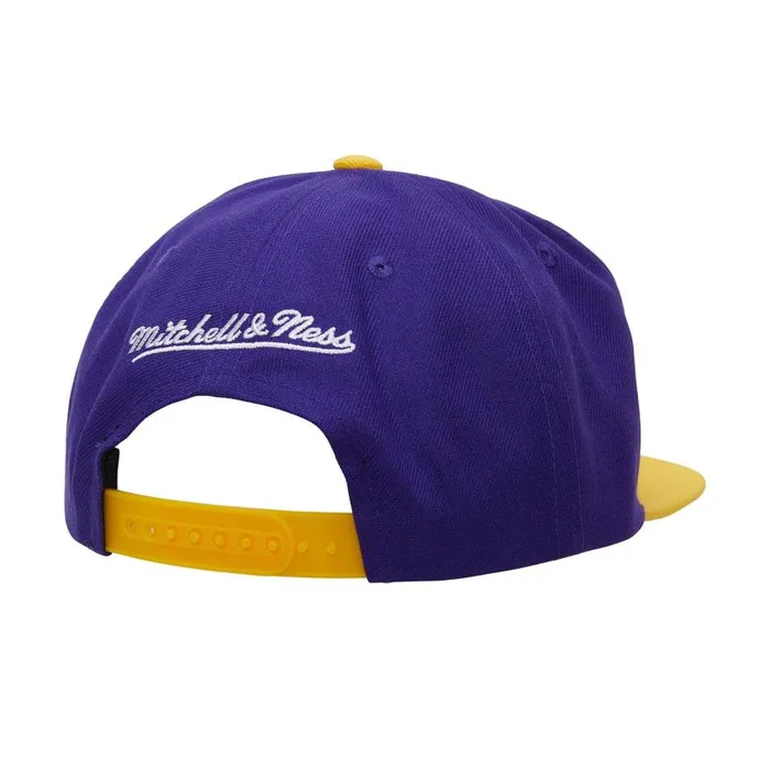 Mitchell and Ness Logo Bill Snapback Los Angeles Lakers Men Hats and Headwear Mitchell and Ness Logo Bill Snapback Los Angeles Lakers Men Hats and Headwear