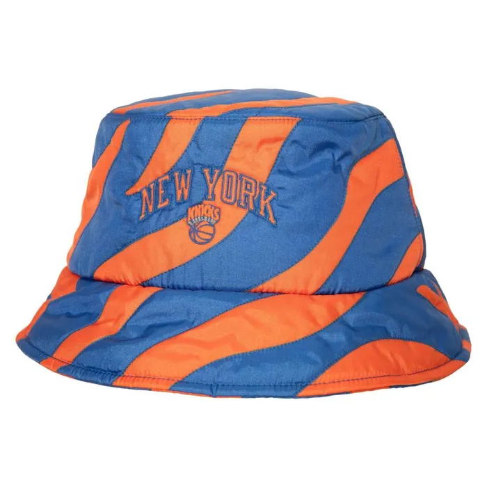 Mitchell and Ness MandN X Melody Ehsani Quilted Bucket New York Knicks Men Hats and Headwear Mitchell and Ness MandN X Melody Ehsani Quilted Bucket New York Knicks Men Hats and Headwear