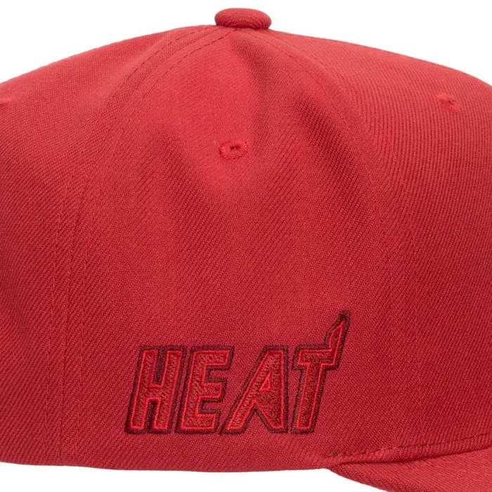 Mitchell and Ness Monochromatic Snapback HWC Miami Heat Men Hats and Headwear Mitchell and Ness Monochromatic Snapback HWC Miami Heat Men Hats and Headwear