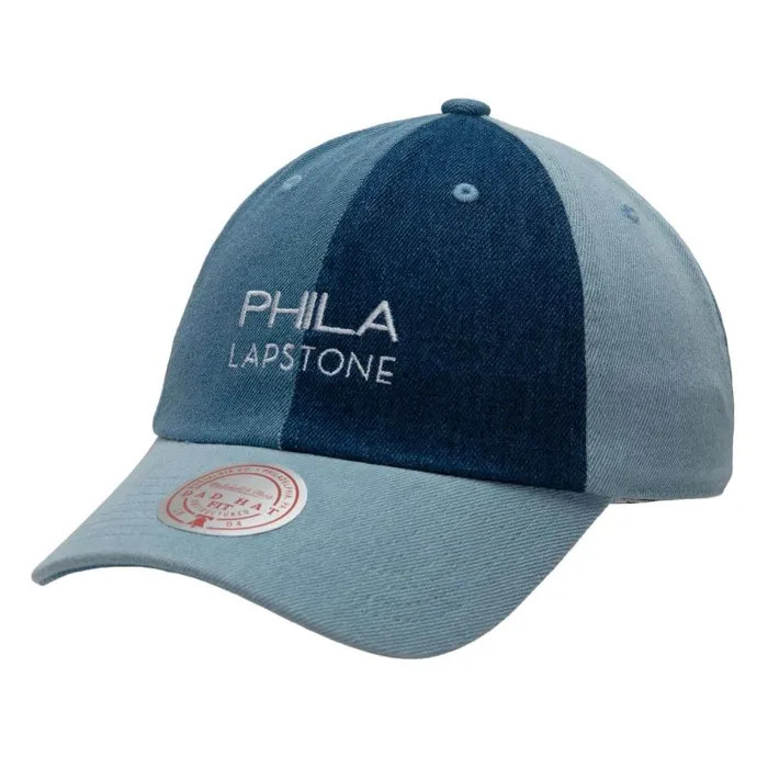 Mitchell and Ness My Towns Lapstone Strapback Philadelphia 76ers Men Hats and Headwear