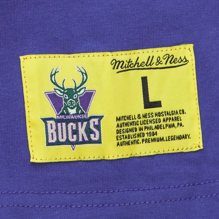 Mitchell and Ness Neon Nights SS Premium Tee Milwaukee Bucks Men TShirts and Tops