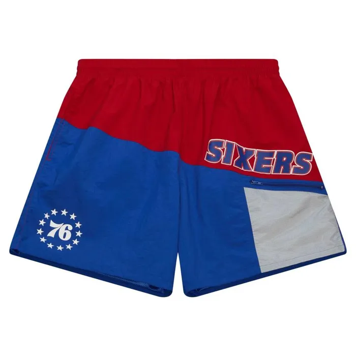 Mitchell and Ness Nylon Utility Shorts Philadelphia 76ers Men Shorts