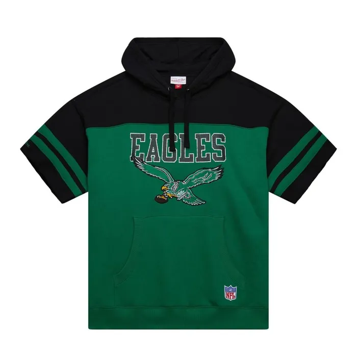 Mitchell and Ness Off Field SS Hoodie Vintage Logo Philadelphia Eagles Men Hoodies and Sweatshirts Mitchell and Ness Off Field SS Hoodie Vintage Logo Philadelphia Eagles Men Hoodies and Sweatshirts