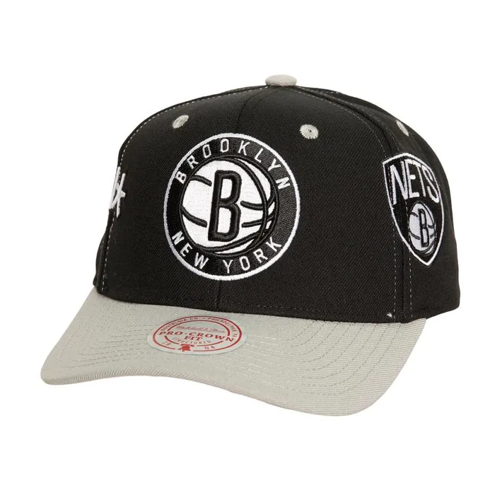 Mitchell and Ness Overbite Pro Snapback Brooklyn Nets Men Hats and Headwear