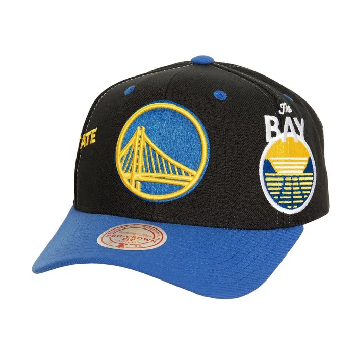 Mitchell and Ness Overbite Pro Snapback Golden State Warriors Men Hats and Headwear