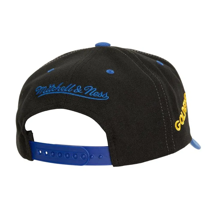Mitchell and Ness Overbite Pro Snapback Golden State Warriors Men Hats and Headwear Mitchell and Ness Overbite Pro Snapback Golden State Warriors Men Hats and Headwear