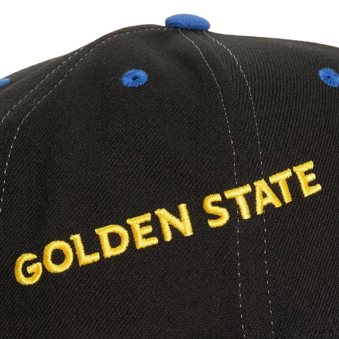 Mitchell and Ness Overbite Pro Snapback Golden State Warriors Men Hats and Headwear Mitchell and Ness Overbite Pro Snapback Golden State Warriors Men Hats and Headwear