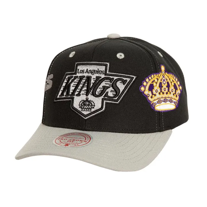 Mitchell and Ness Overbite Pro Snapback Vntg Los Angeles Kings Men Hats and Headwear