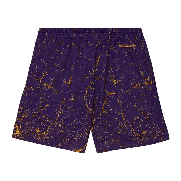Mitchell and Ness Player Burst Mesh Shorts Los Angeles Lakers Shaquille O039Neal Men Shorts