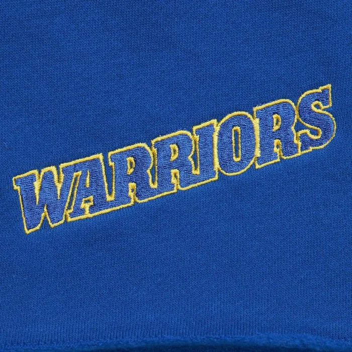 Mitchell and Ness Postgame Fleece Shorts Vintage Logo Golden State Warriors Men Shorts Mitchell and Ness Postgame Fleece Shorts Vintage Logo Golden State Warriors Men Shorts