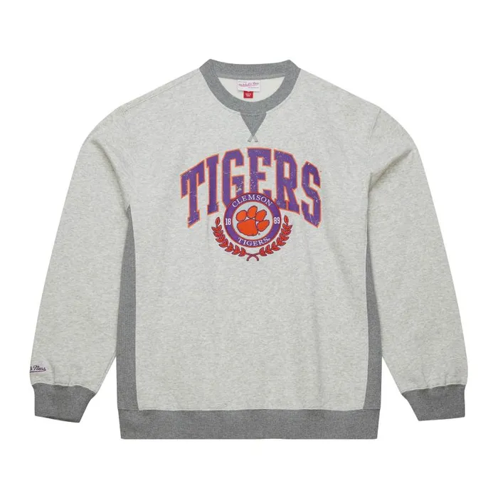 Mitchell and Ness Premium Fleece Crew Current Logo Clemson University Men Hoodies and Sweatshirts Mitchell and Ness Premium Fleece Crew Current Logo Clemson University Men Hoodies and Sweatshirts
