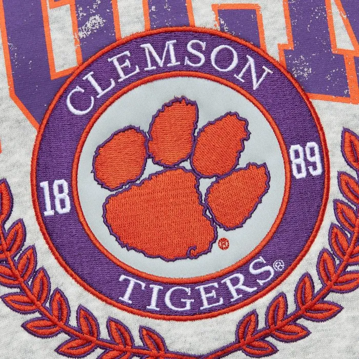 Mitchell and Ness Premium Fleece Crew Current Logo Clemson University Men Hoodies and Sweatshirts