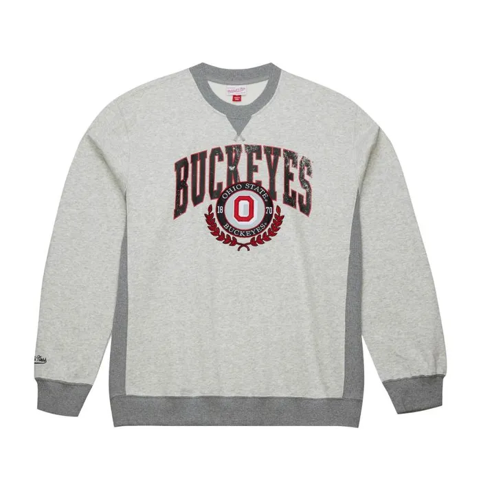 Mitchell and Ness Premium Fleece Crew Current Logo Ohio State Men Hoodies and Sweatshirts Mitchell and Ness Premium Fleece Crew Current Logo Ohio State Men Hoodies and Sweatshirts