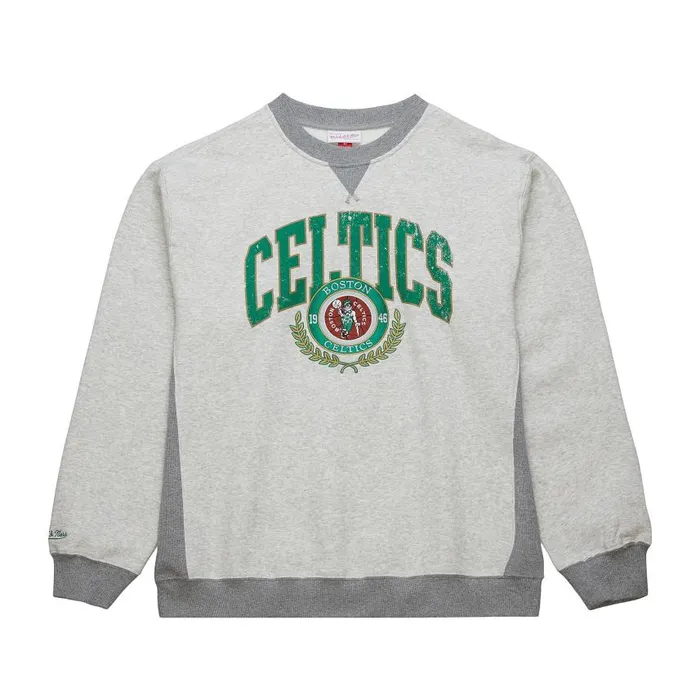 Mitchell and Ness Premium Fleece Crew Vintage Logo Boston Celtics Men Hoodies and Sweatshirts Mitchell and Ness Premium Fleece Crew Vintage Logo Boston Celtics Men Hoodies and Sweatshirts