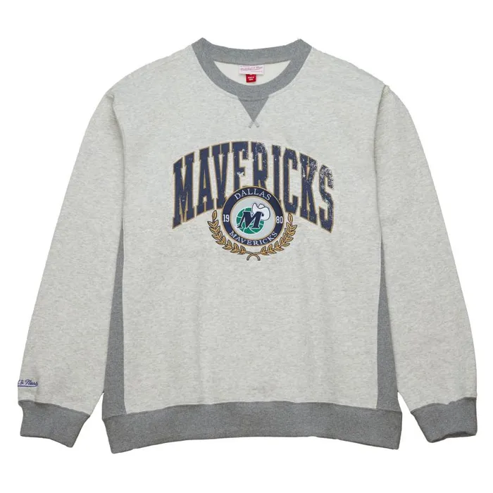 Mitchell and Ness Premium Fleece Crew Vintage Logo Dallas Mavericks Men Hoodies and Sweatshirts Mitchell and Ness Premium Fleece Crew Vintage Logo Dallas Mavericks Men Hoodies and Sweatshirts