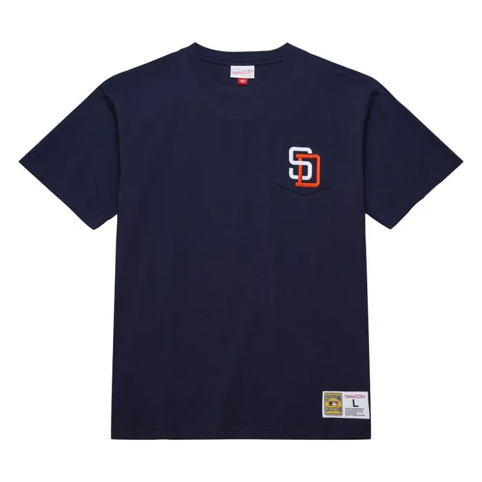 Mitchell and Ness Premium Pocket Tee San Diego Padres Men TShirts and Tops