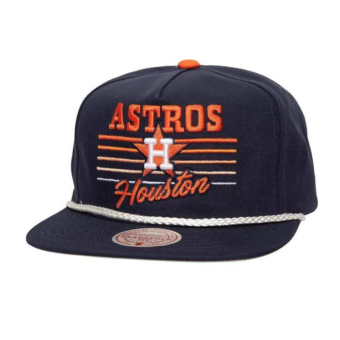 Mitchell and Ness Radiant Lines Deadstock Snapback Coop Houston Astros Men Hats and Headwear