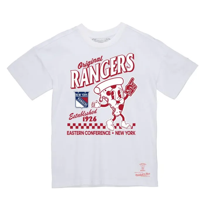 Mitchell and Ness Ranger Pizza Tee New York Rangers Men TShirts and Tops