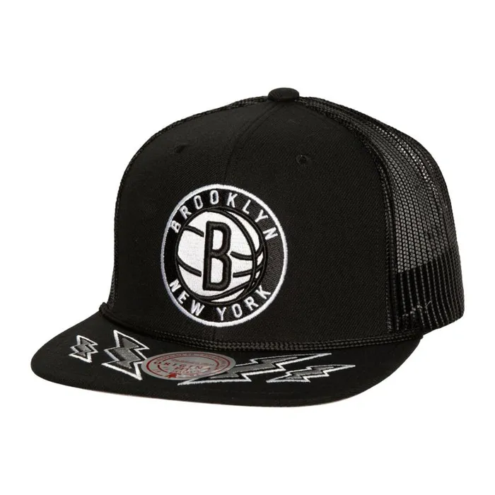 Mitchell and Ness Recharge Trucker Brooklyn Nets Men Hats and Headwear