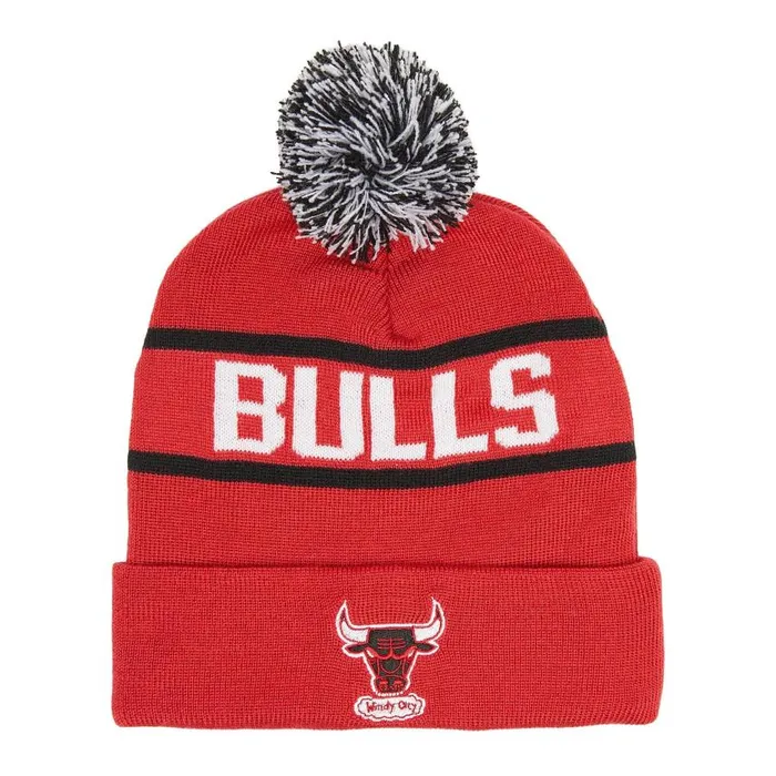 Mitchell and Ness Reload 20 Pom Knit Beanie Chicago Bulls Men Hats and Headwear Mitchell and Ness Reload 20 Pom Knit Beanie Chicago Bulls Men Hats and Headwear