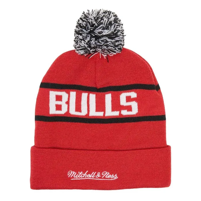 Mitchell and Ness Reload 20 Pom Knit Beanie Chicago Bulls Men Hats and Headwear Mitchell and Ness Reload 20 Pom Knit Beanie Chicago Bulls Men Hats and Headwear