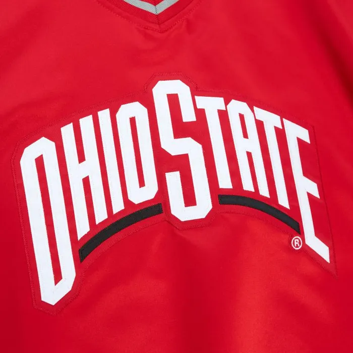 Mitchell and Ness Sideline Pullover Satin Jacket Ohio State Men Jackets and Outerwear Mitchell and Ness Sideline Pullover Satin Jacket Ohio State Men Jackets and Outerwear