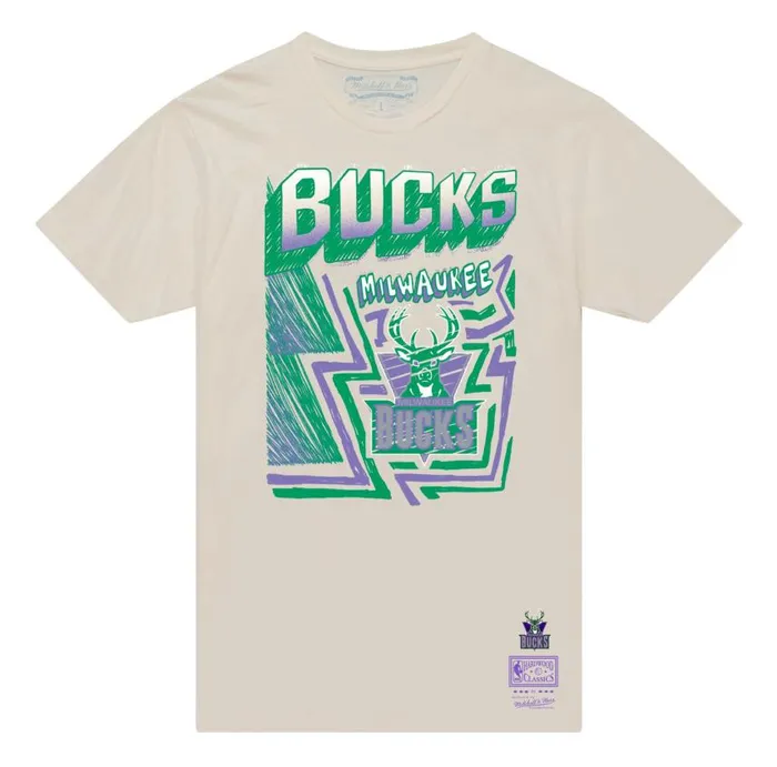 Mitchell and Ness Sidewalk Tee Milwaukee Bucks Men TShirts and Tops