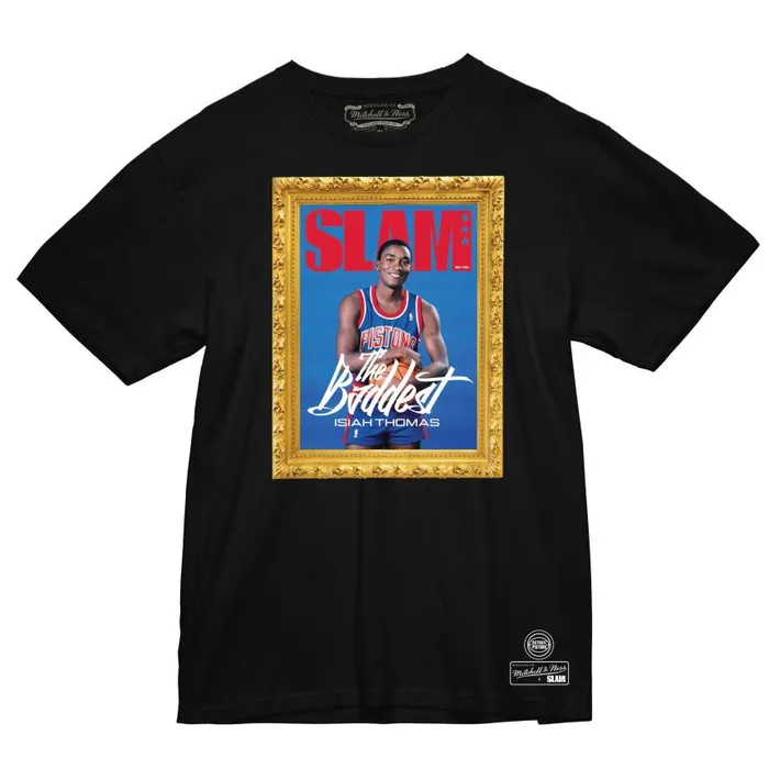 Mitchell and Ness SLAM Frame Tee Detroit Pistons Isiah Thomas Men TShirts and Tops Mitchell and Ness SLAM Frame Tee Detroit Pistons Isiah Thomas Men TShirts and Tops