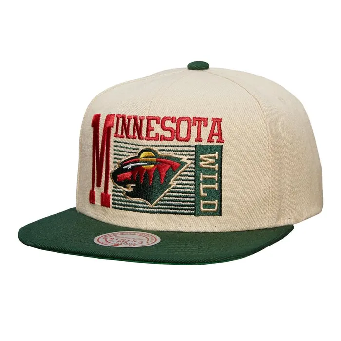 Mitchell and Ness Speed Zone Snapback Minnesota Wild Men Hats and Headwear