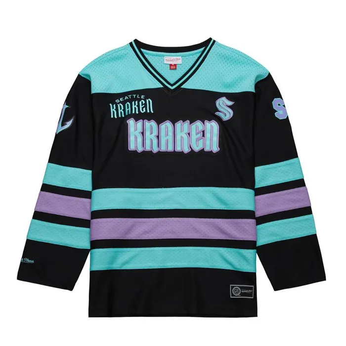 Mitchell and Ness Stateside Pastel VNeck LS Jersey Seattle Kraken Men TShirts and Tops Mitchell and Ness Stateside Pastel VNeck LS Jersey Seattle Kraken Men TShirts and Tops