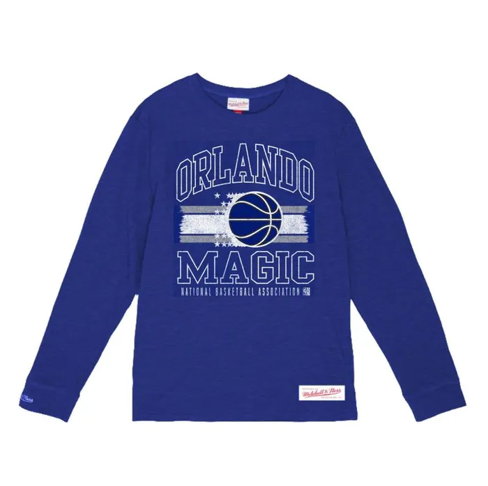 Mitchell and Ness Striped Logo Lockup Slub Orlando Magic Men TShirts and Tops Mitchell and Ness Striped Logo Lockup Slub Orlando Magic Men TShirts and Tops