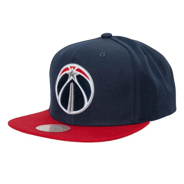 Mitchell and Ness Team 2 Tone 20 Snapback Washington Wizards Men Hats and Headwear