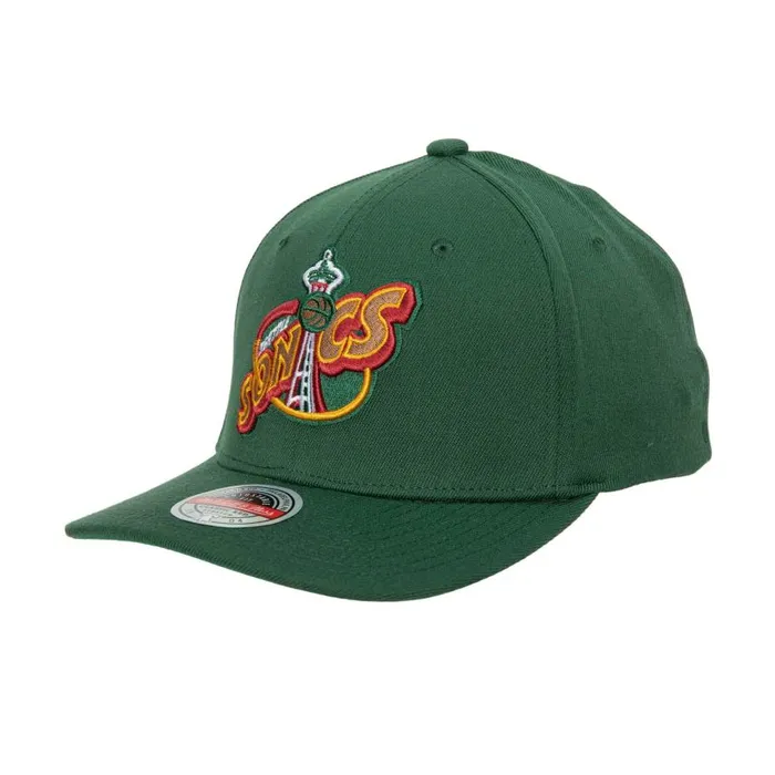 Mitchell and Ness Team Ground 20 Stretch Snapback HWC Seattle Supersonics Men Hats and Headwear Mitchell and Ness Team Ground 20 Stretch Snapback HWC Seattle Supersonics Men Hats and Headwear