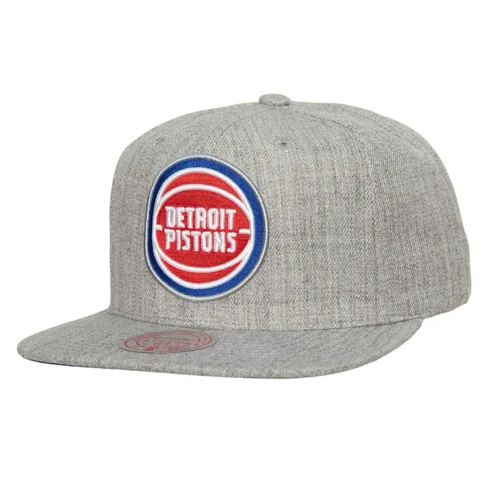 Mitchell and Ness Team Heather 20 Snapback Detroit Pistons Men Hats and Headwear Mitchell and Ness Team Heather 20 Snapback Detroit Pistons Men Hats and Headwear